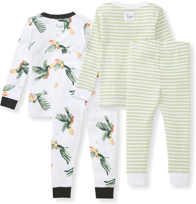 Burt's Bees Baby Boys' 2-Piece Long Sleeve Tee and Pants Organic Cotton Pajama Set