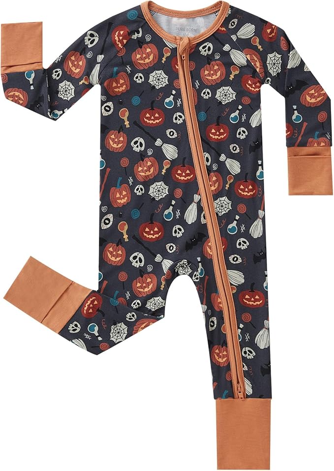 pureborn Baby Boys Girls Sleeper Snug Fit Viscose from Bamboo Pajamas 0-24 Months