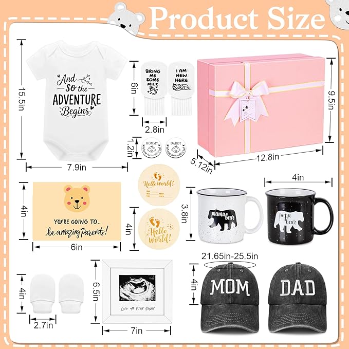 Best New Parents Gifts for Couples,First Time New Mom and Dad to Be Gifts Expecting Parents,Gender Reveal Gift for Parent to Be, Baby Gift Basket 2025,Baby Shower,decisive Coin,Pregnancy,Girl,Boy