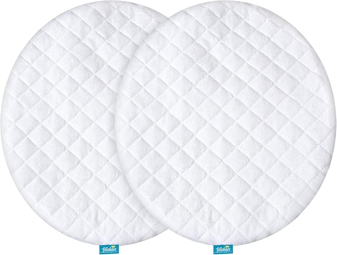 Waterproof Bassinet Mattress Pad Cover Compatible with Fisher Price On The Go Baby Dome, 2 Pack, Ultra Soft Surface, Breathable and Easy Care