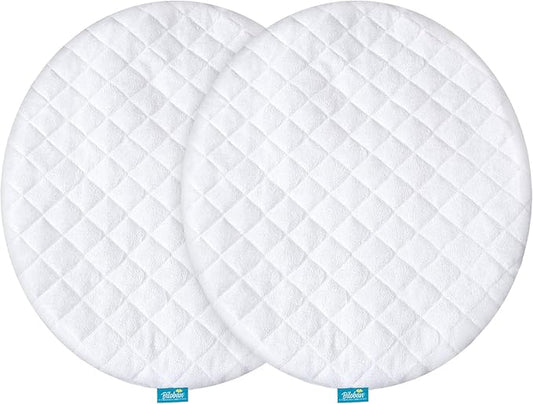Waterproof Bassinet Mattress Pad Cover Compatible with Fisher Price On The Go Baby Dome, 2 Pack, Ultra Soft Surface, Breathable and Easy Care