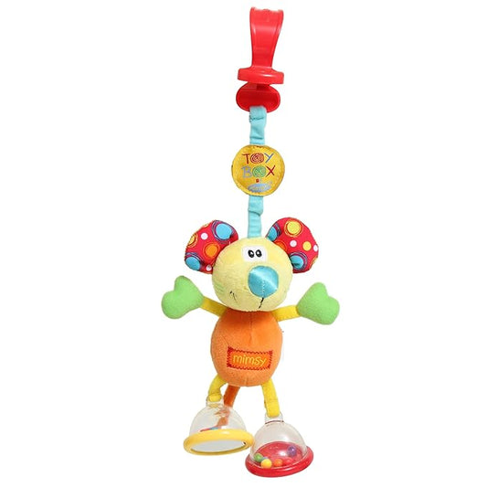 Playgro Dingly Dangly Mimsy Rattle Mirror Feet’s Baby Hanging Toys - Development Toy for Baby 0+ Months - Multi Sensory Infant Toys for Early Learning & Stimulation with Soft Textured Fabric