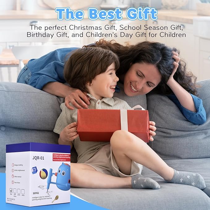 Smart Drawing Robot for Kids with 100 Cards – Voice-Activated Educational Art & Creativity Toy, Montessori Learning Machine for Boys & Girls Ages 3-9 for Toddlers & Children (Blue)