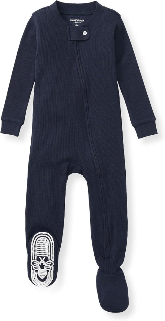 Burt's Bees Baby baby-boys Sleeper Pjs, 100% Organic Cotton, One-piece Footie, Zip Up Jumpsuit, Snug Fit Pajamas