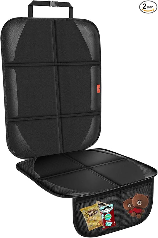 Car Seat Protector,Auto Car Seat Protectors Baby Carseat Waterproof Durable 600D Fabric for Child Baby Car Seat Mat Vehicle Pet Cover 2 Storage Pockets (1 Pack)