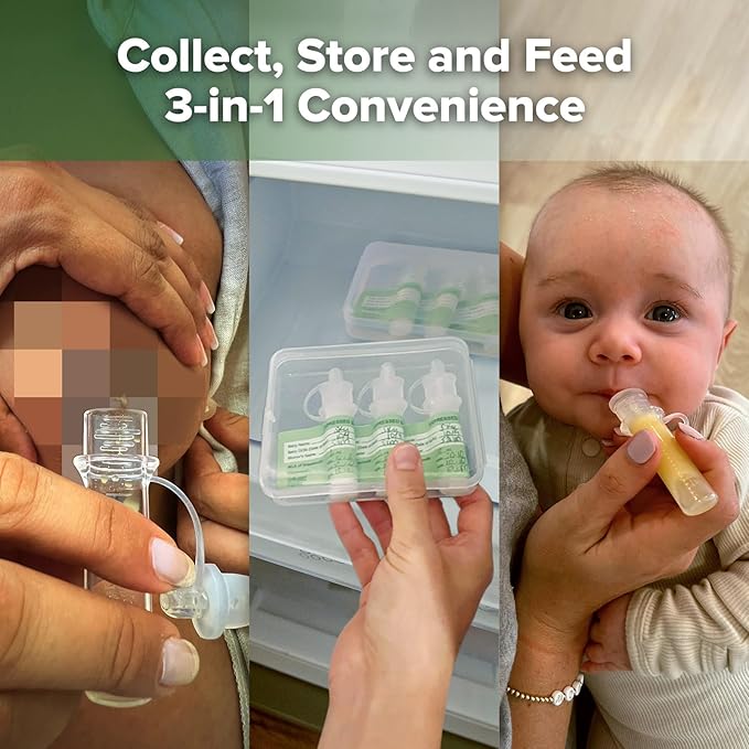 haakaa Colostrum Collector Syringes for Breastmilk Collector for Breastfeeding Moms to Collect Store and Feed Colostrum, 0.1oz/4ml, 2pcs