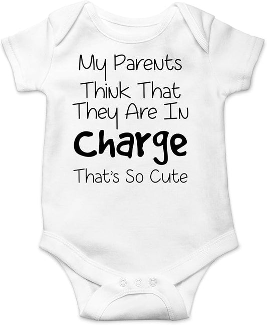CBTwear My Parents Think That They Are in Charge Baby Bodysuit Funny Infant Outfit Unisex Humor Romper