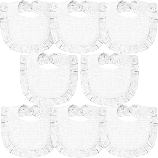 Lictin 8-Pack Muslin Baby Bibs - Bandana Drooling and Teething Bibs, Unisex Cotton
