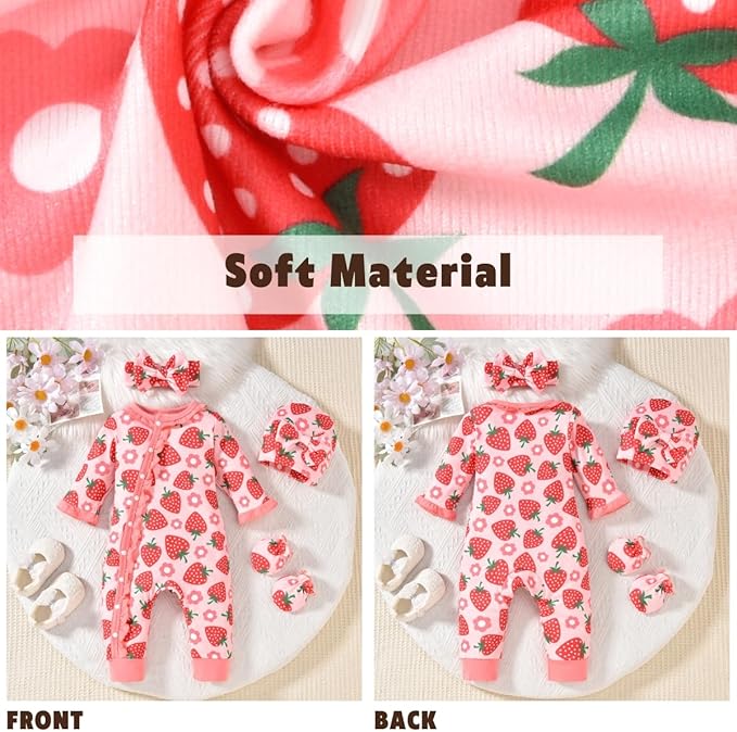 Aalizzwell Baby Girls Romper Outfit Fall Winter Clothes with Accessories