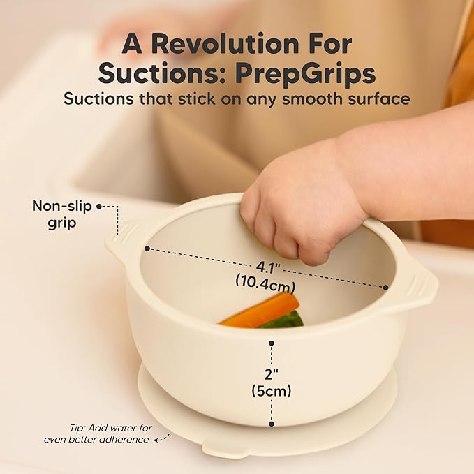 KeaBabies 2-Pack Baby Bowls with Suctions, Lids - Silicone Toddler Suction Bowls for Baby Boy, Girl, Kids, Food Grade Silicone, BPA-Free, Dishwasher Safe, Toddler Eating Essentials (Roseate)