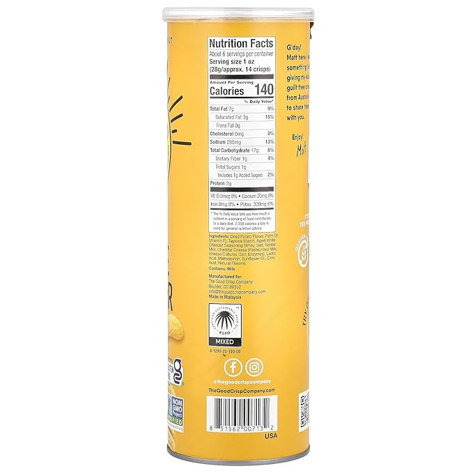 The Good Crisp Company Crisps Aged White Ched 5.6 OZ