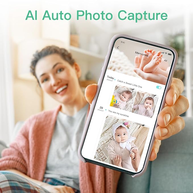 Smart Video Baby Monitor with Camera and Audio,Dual Mode,WiFi On/Off Switch,2.8inch Display,App,1080p Camera,1500ft Long Range,Night Vision,2-Way Talk,AI Baby Growth Album Function