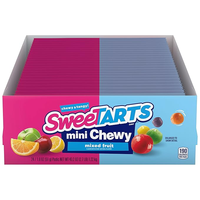 SweeTARTS Mini Chewy Candy, 1.8 Ounce Pouches (Pack of 48)