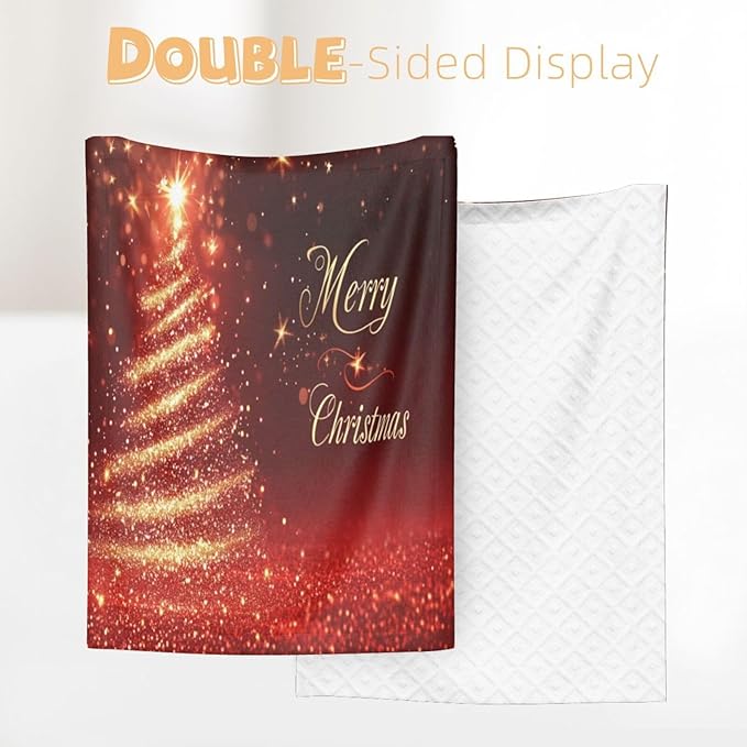 Baby Blanket Red Pine Tree Christmas Pattern for Boy Girl Newborn 30x40 Inch Toddler Infant Nursery Throw Blankets Double Layer Comfy Soft Plush Stroller Crib Quilt