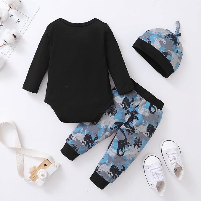 NZRVAWS Newborn Baby Boy Clothes Outfits Letter Prined Romper Pants Set Infant Baby Boy Clothing 0 3 6 9 12 18 Months