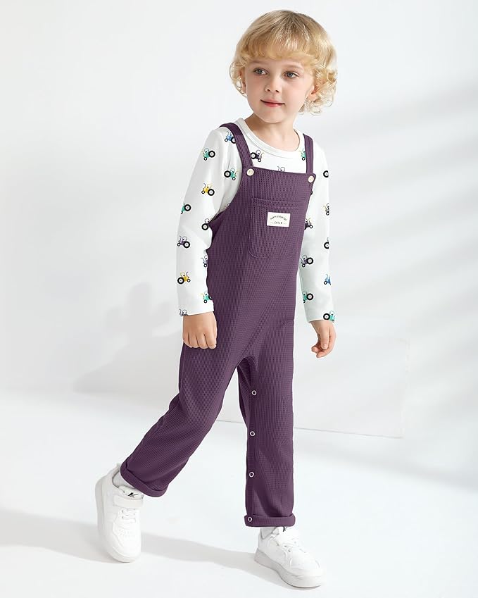 ZOEREA Toddler Baby Boys Clothes Outfit Long Sleeve T-Shirt and Romper Set Cute Jumpsuit Overalls Solid Color 6M-4T