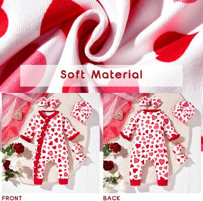 Aalizzwell Baby Girls Romper Outfit Fall Winter Clothes with Accessories