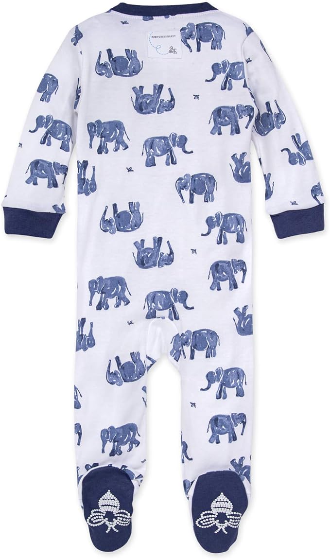 Burt's Bees Baby Baby Girls Pajamas, Zip Front Non-Slip Footed Sleeper Pjs, 100% Organic Cotton