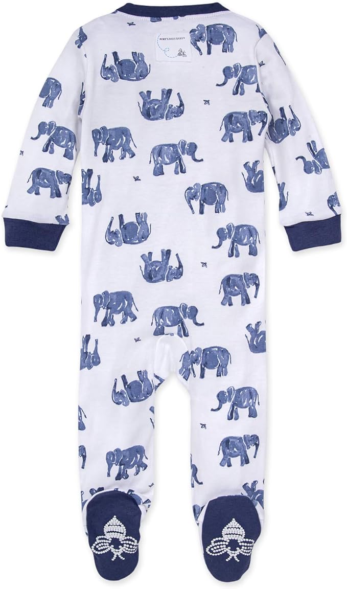 Burt's Bees Baby Baby Girls Pajamas, Zip Front Non-Slip Footed Sleeper Pjs, 100% Organic Cotton