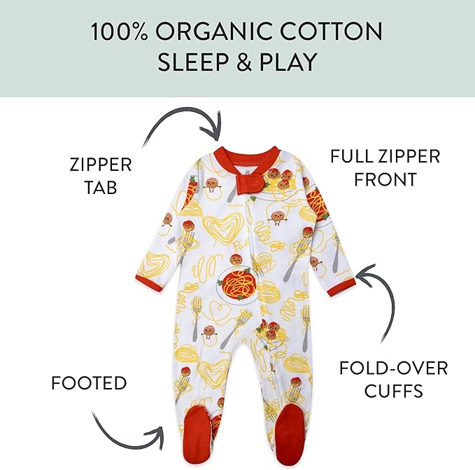 HonestBaby Sleep & Play Footed One-piece Pajama Sleeper 100% Organic Cotton, Baby Boys