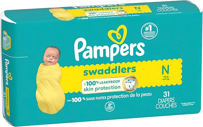 Pampers Baby Diapers - Swaddlers - Size 0, 31 Count, Ultra Absorbent Disposable Newborn Diaper