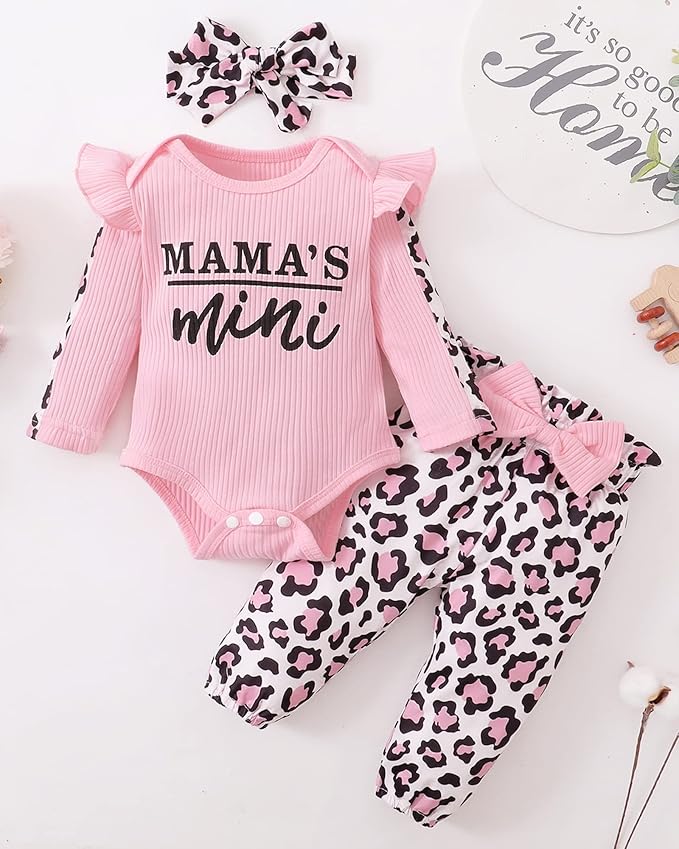 Infant Baby Girl Clothes Newborn Girl Outfit Long Sleeve Romper Pants Set Cute Baby Clothes for Girls Fall/Winter