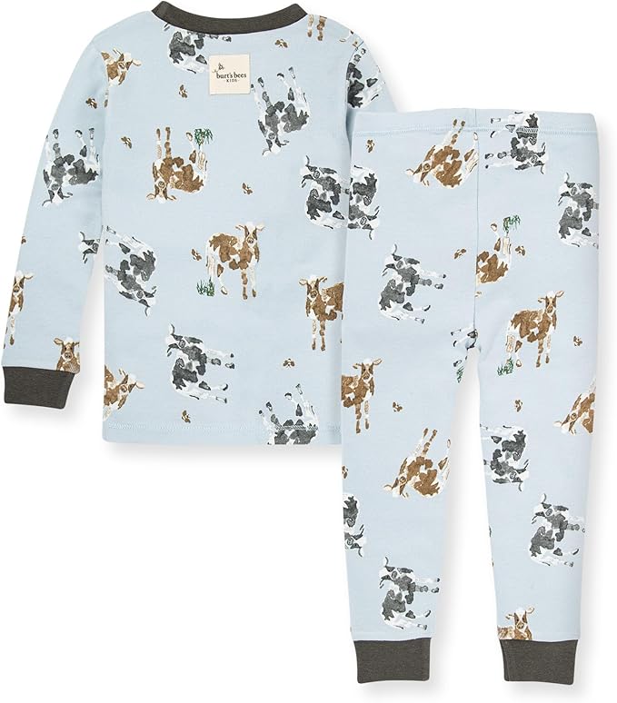 Burt's Bees Baby Boys' 2-Piece Long Sleeve Tee and Pants Organic Cotton Pajama Set