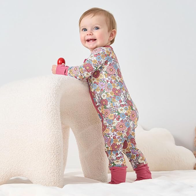 pureborn Baby Infant Boys Girls Sleeper Snug Fit Viscose from Bamboo Pajamas 0-24 Months