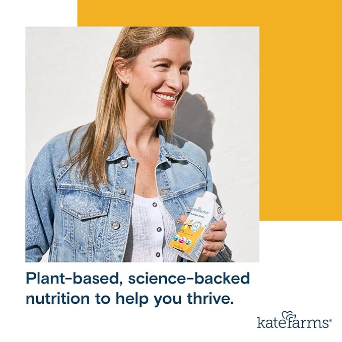 KATE FARMS Organic Nutrition Shake, Vanilla, 16g Protein, 27 Vitamins and Minerals, Protein Meal Replacement Drink, Protein Shake, 11 oz (12 Pack)