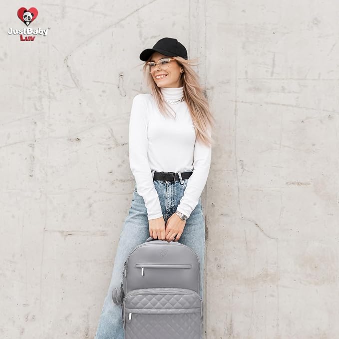 Award-Winning Premium Leather Diaper Bag Backpack – Stylish, Durable, Waterproof Vegan Leather with PEVA Changing Pad & Baby Headrest, Travel-Friendly, Organized for Busy Parents