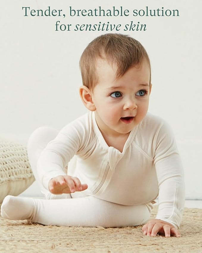 PurComfy Baby Zipper Footie Pajamas, Supersoft Bamboo Rayon Baby Footed Pjs Boy Girl 0-3-6-9-18-24 Month Coverall Sleepers