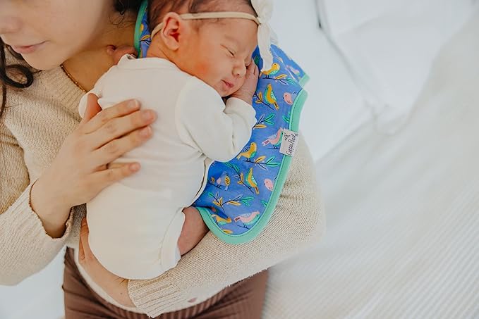 Copper Pearl Premium Baby Burp Cloths - 3-Pack Large Cotton Burp Cloths, Extra Soft Spit Up Rags with 3 Absorbent Layers, Perfect for Baby Girl Gifts (21" x 10" Size, Birdie Set)