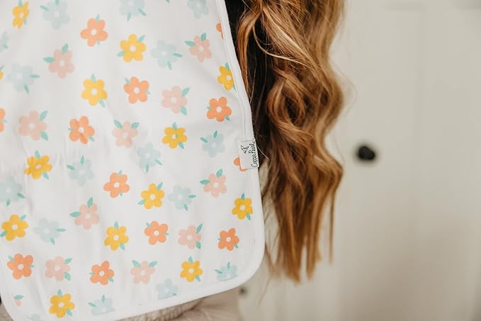 Copper Pearl Premium Baby Burp Cloths - 3-Pack Large Cotton Burp Cloths, Extra Soft Spit Up Rags with 3 Absorbent Layers, Perfect for Baby Girl Gifts (21" x 10" Size, Cheery Set)