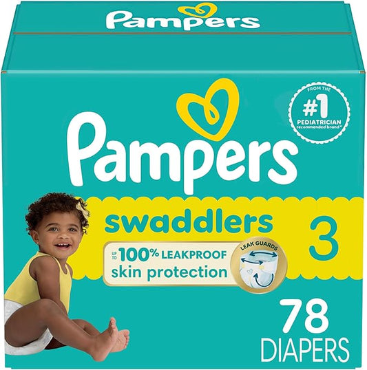 Pampers Baby Diapers - Swaddlers - Size 3, 78 Count, Ultra Absorbent Disposable Infant Diaper