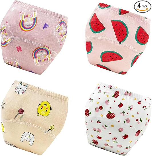 Upairy Training Pants for Boys Girls–Soft & Leak-Resistant Potty Training Underwear,Up Airy Potty Pants Comfortable for Toddlers(4PCS,L)