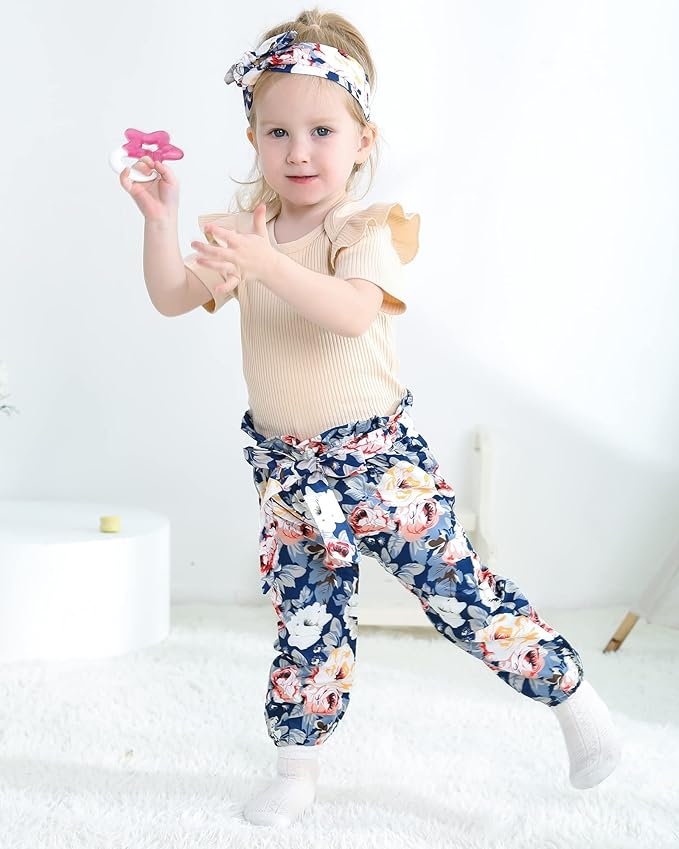 Infant Baby Girl Clothes Newborn Girl Outfit Long Sleeve Romper Pants Set Cute Baby Clothes for Girls Fall/Winter