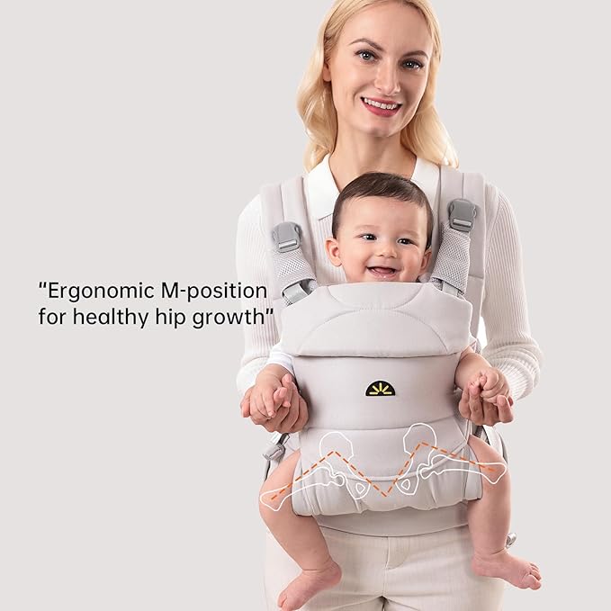 Baby Carrier for Newborns to Toddlers, Adjustable, Ultra-Soft and Weightless, Ergonomic Baby Carrier with Head Support, Baby Travel Gear, Baby Essentials (Grey)