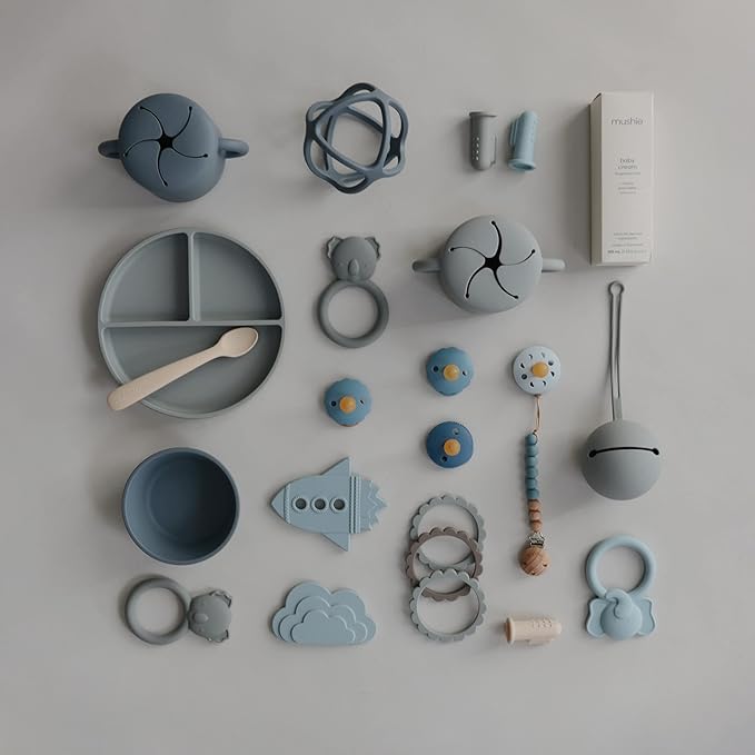 mushie Silicone Baby Teether Ball Toy (Tradewinds)