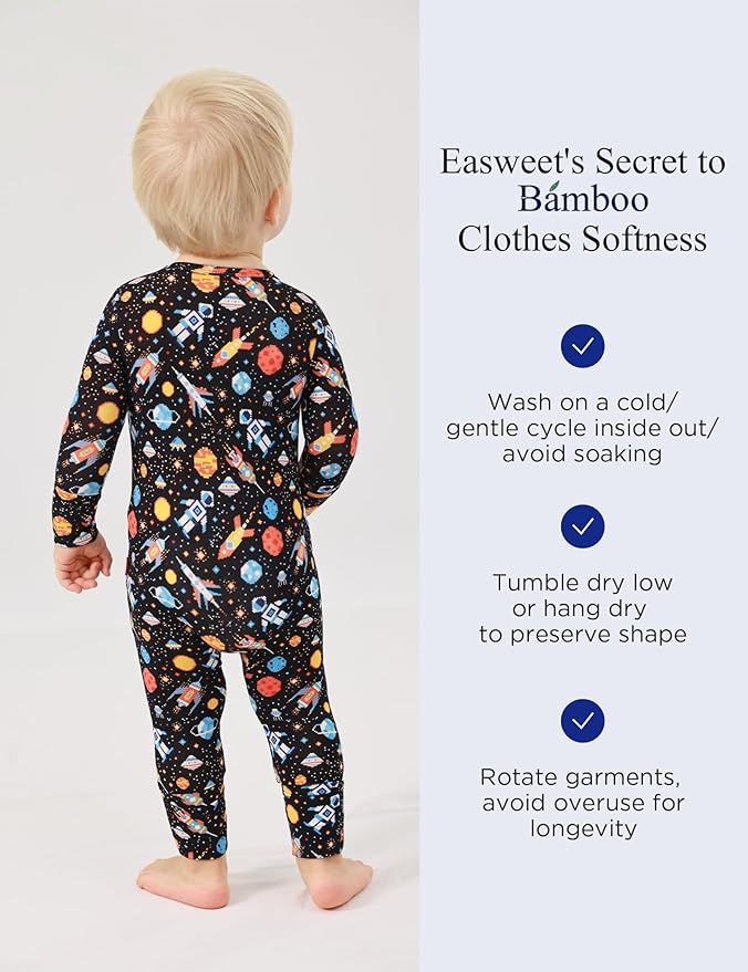 Footless Pajamas Baby Boy Girls, Viscose from Bamboo Baby Pajamas, Two Way Zipper Sleepers, Newborn Pjs