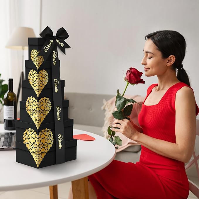 Nuts gift Basket Tower, Heart Design 6 Tier Food Baskets for Men and Women.