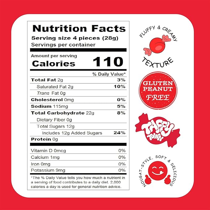 Taffy Town Saltwater Taffy- Tangerine | Gourmet Taffy| Nougat-Style Candy| Soft & Delicious| Sumer Snack Treats| Party Good Candies| 2.5lbs