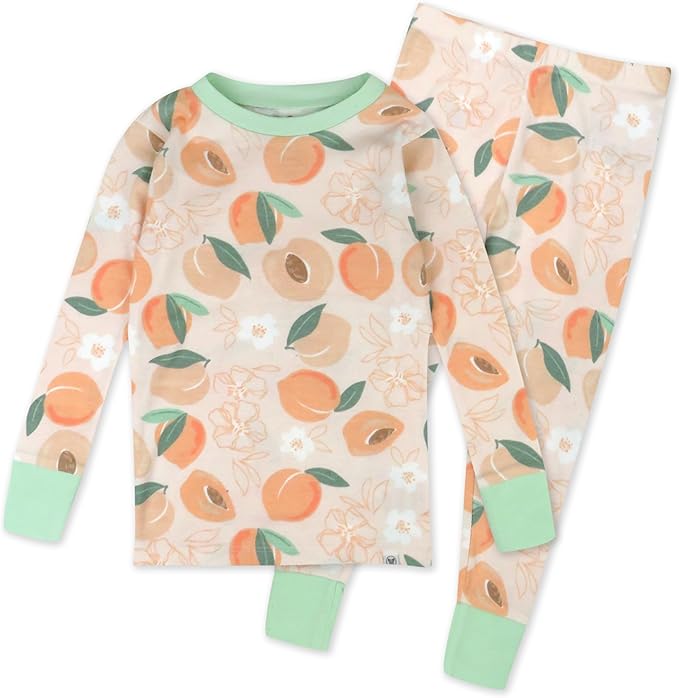 HonestBaby baby-girls 2-piece Pajamas Sleepwear Pjs 100% Organic Cotton for Baby, Toddler, Kids, Girl