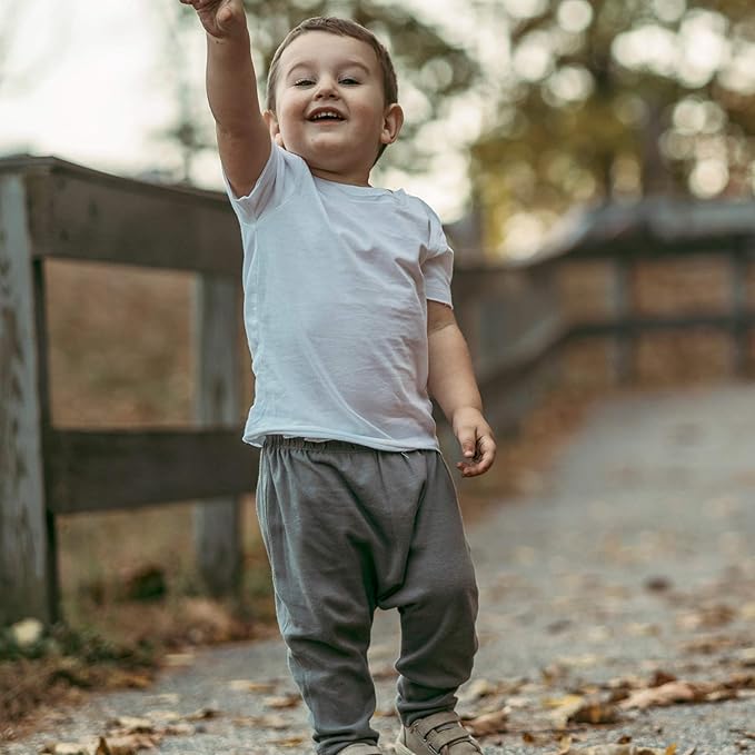 HonestBaby Unisex-Baby Multipack Harem Pants Roomy Fit Pull on Bottoms 100% Organic Cotton for Baby Boys, Girls