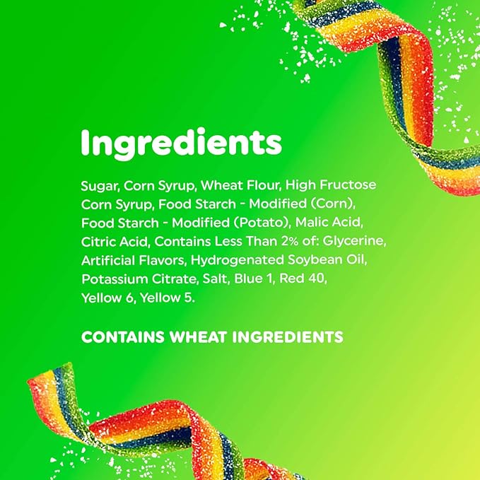 Airheads Xtremes Belts, Rainbow Berry Flavor, Sweetly Sour Candy, Non-Melting, Bulk Movie Theater and Party Bag, 3 Ounce (Pack of 12)