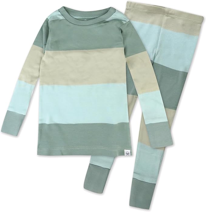 HonestBaby Classics 2-Piece Pajamas Sleepwear Pjs 100% Organic Cotton for Baby, Toddler, Kids