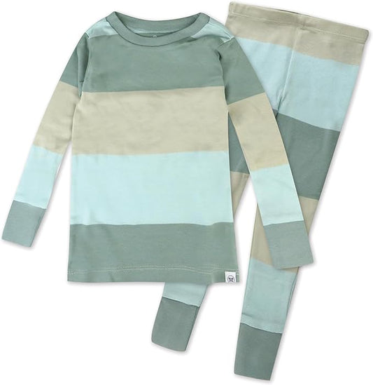 HonestBaby Classics 2-Piece Pajamas Sleepwear Pjs 100% Organic Cotton for Baby, Toddler, Kids