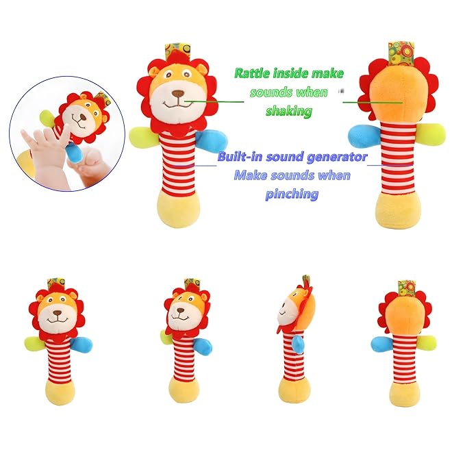Wrist Rattles Foot Finder Rattle Toy for 0-4 Months Baby, Feet Leg Ankle Socks Arm Hand Bracelet Shaker for 4-8 Months Infant boy & Girl, Gift Set for 0-1 Years Newborn Babies (5 pcs-A)