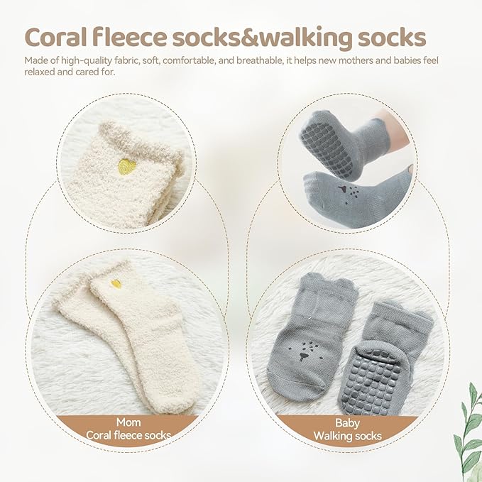 New Mom & Baby Gift Basket | Pregnancy & Baby Shower Gifts for First-Time Moms | Green Mama Glass Tumbler & Teddy Bear Rattle Set