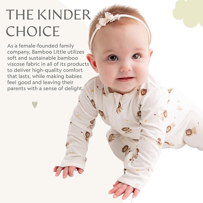 Bamboo Little Soft Baby Footie Pajamas, Baby Clothes, Newborn Sleepers, 95% Viscose and 5% Spandex, 0-24 Months