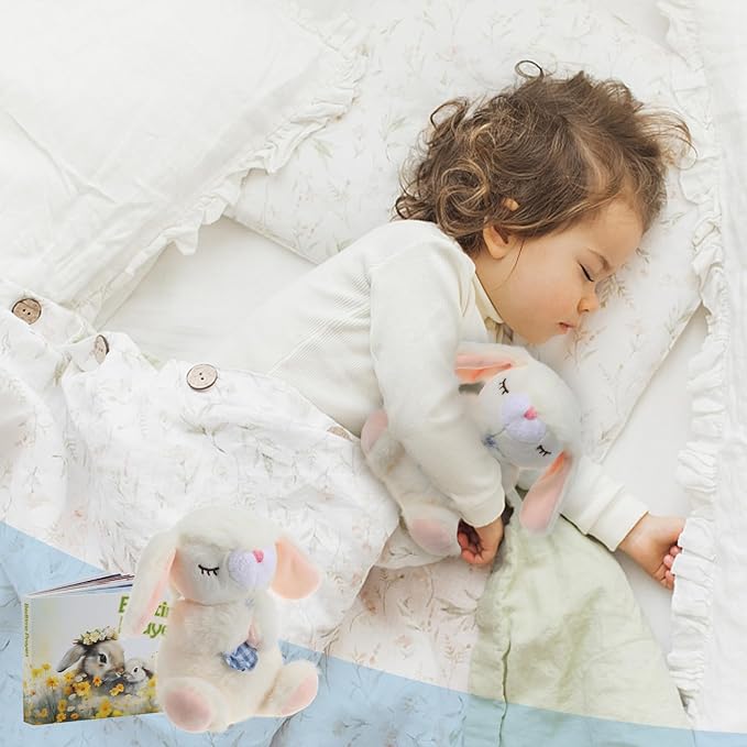 Baptism Gifts for Boys and Newborn Baby, 7" Praying Bunny Plush Toy and Bedtime Blessing Book in Keepsake Gift Box, Christening Gifts Set, Ideal Easter Gifts for Kids